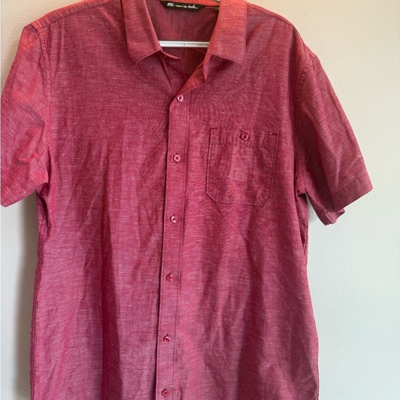 Travis Mathew Red Casual Button Down Shirt - Picture 3 of 4